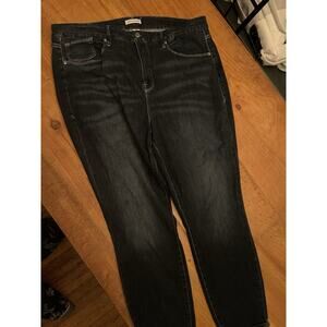 Good American Women's Straight Jeans Size 24 Cropped Dark Blue Denim